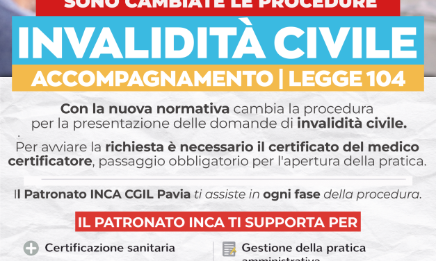 NUOVE PROCEDURE PER INVALIDITÀ CIVILE, LEGGE 104 E ACCOMPAGNAMENTO